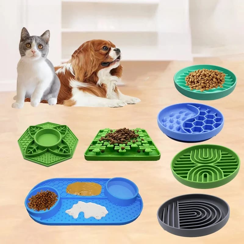 Ciotola Universale in Silicone per Animali Domestici con Dispenser di Cibo Lento Anti-Ingozzamento per Cani
