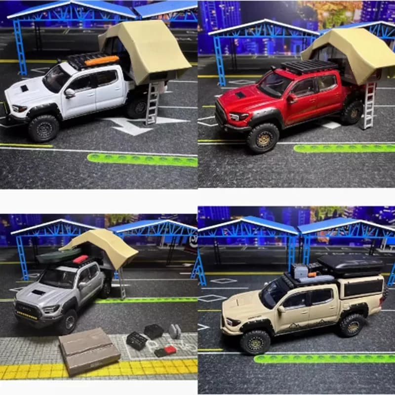 Tenda Tacoma in scala 1/64/edizione bagagli Modello di auto in lega Classici Regalo souvenir per adulti Display statico