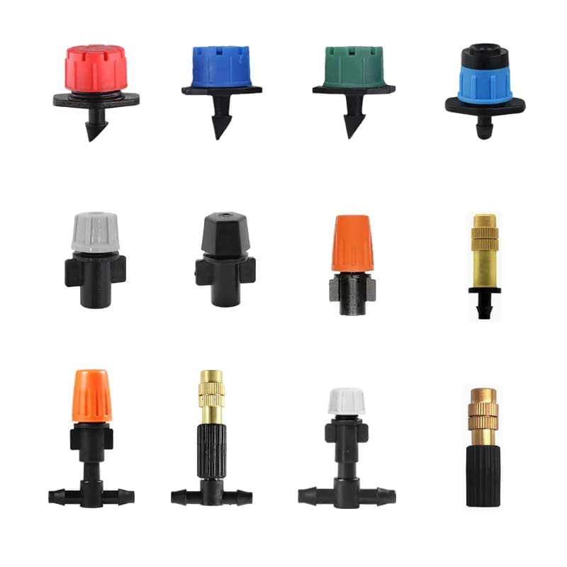 30 Pezzi Ugelli Nebulizers for Garden Irrigation, Adjustable Grippers for Drop Irrigation, Fog emitters for 4/7 Pipes