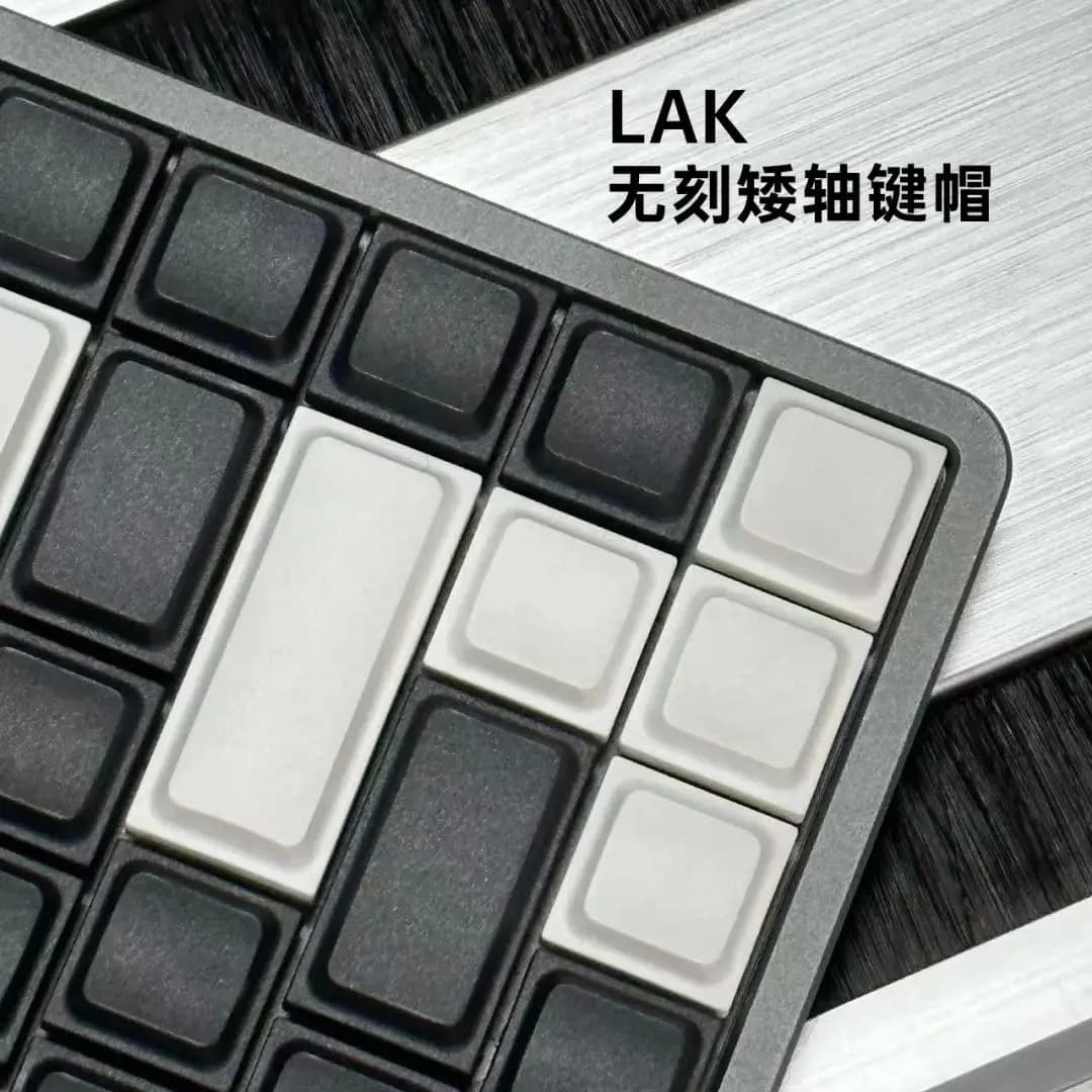 Set di Tasti LAK a Basso Profilo Personalizzati Senza Incisione Nero Bianco Grigio Tasti Artigianali per Tastiera Meccanica 75% Accessori per Gaming