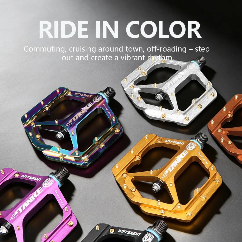 Pedali per Bici MTB con 3 Cuscinetti, in Lega di Alluminio Antiscivolo, Super Leggeri, Piattaforma Piatta, Accessori per Bicicletta