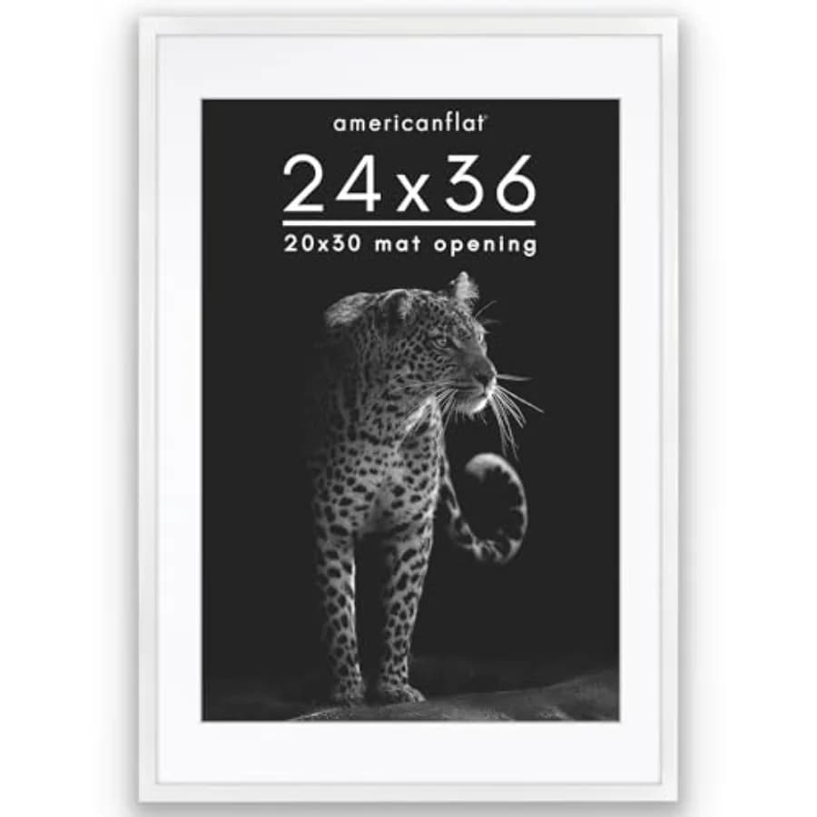 Cornice per poster 24x36 con plexiglass lucido - Utilizzabile come cornice 20x30 con passepartout o per esporre foto 24x36 senza passepartout - Collezione Soho