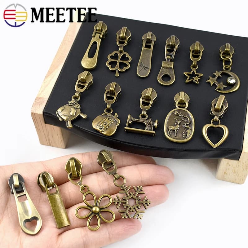 5-30P 5 # Cursori per cerniera in nylon bronzo per borse per vestiti Cerniere per giacche Pull Pocket Shoes Kit di riparazione per testa con cerniera Accessorio per cucito fai-da-te