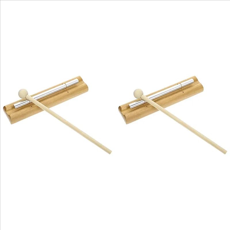 FSTE-Hand Chimes 2 Phoneme Percussion Instrument Musical Wooden Wind Chime Music Teacher Tools Hand Bell Chime