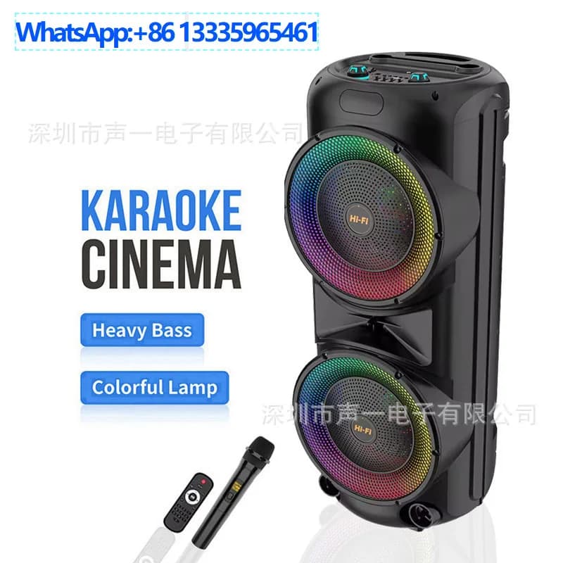 ZQS12206 Dual 12-inch outdoor square dance audio portable RGB colorful lights large volume bluetooth speaker