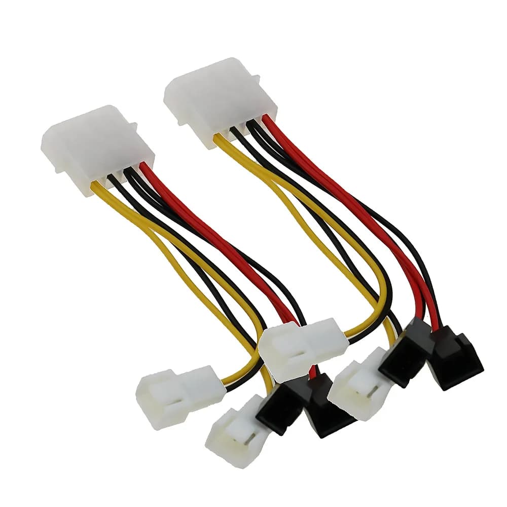 2pc 4-Pin Molex A 3-Pin Ventola Cavo di Alimentazione Adattatore Connettore 12V Ventola di Raffreddamento Del Computer Cavi Per CPU PC Case ventola
