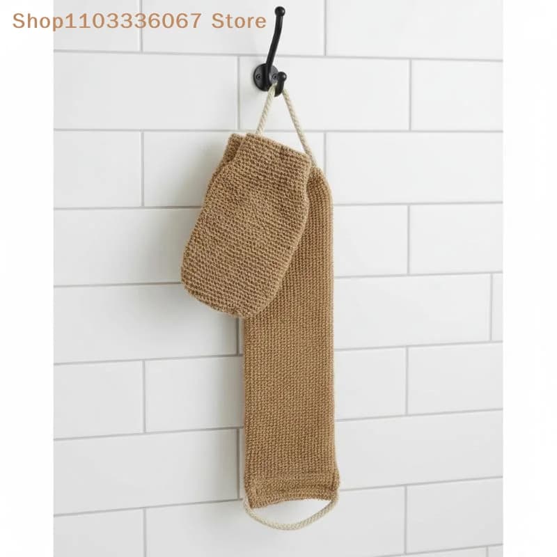 【HLS】【HB】Ramie Jute Bath Towel Shower Towel Back Body Exfoliating Belt Shower Scrubber For Body Cleaning Bathroom Shower Strap