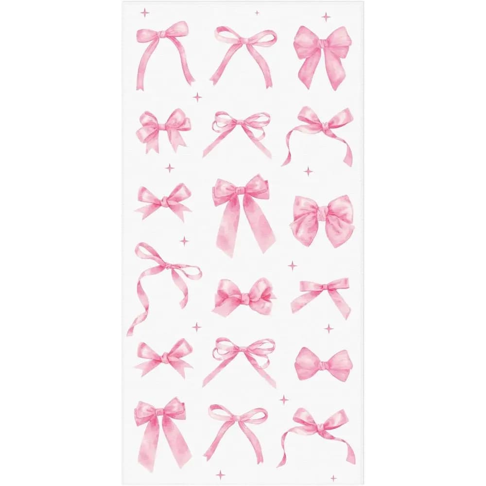 Pink Bow-Decorated 30x60 Inch Microfiber Beach Towel - Quick Dry, Sand-Free Blanket for Summer, Travel & Outdoor Activities