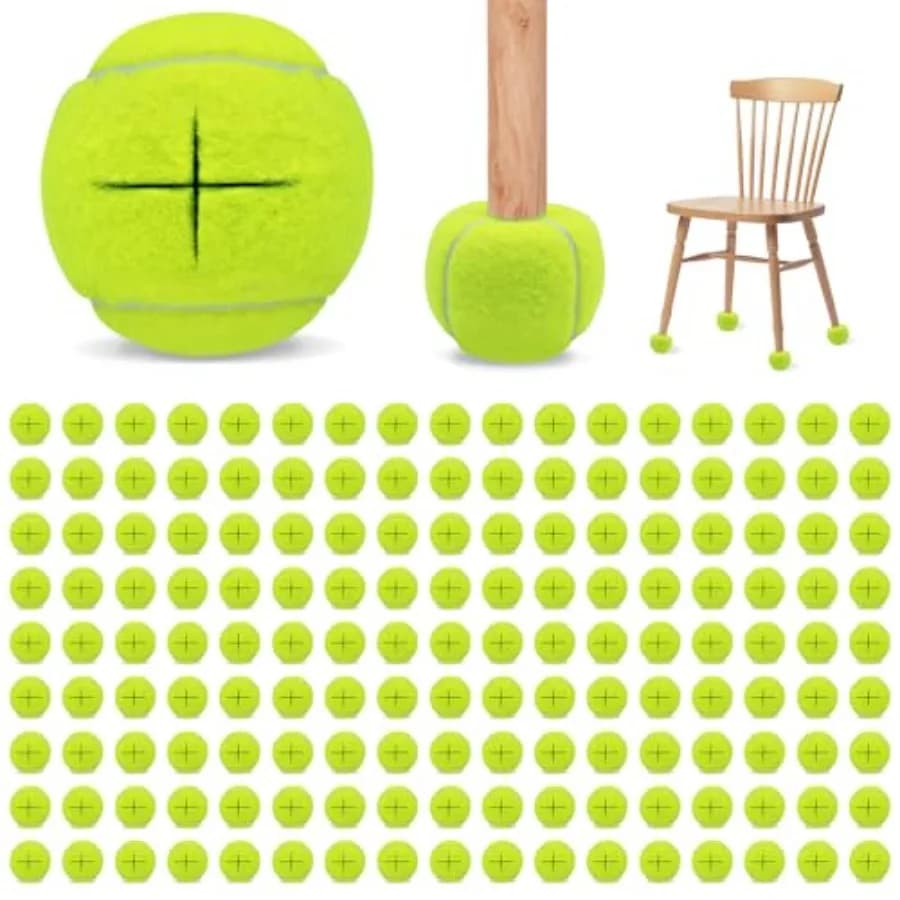 Confezione da 120 Palline da Tennis Pretagliate per Sedie, Copripiedi da 2,5 Pollici per Protezione Gambe di Mobili ​ Pallone per la Classe