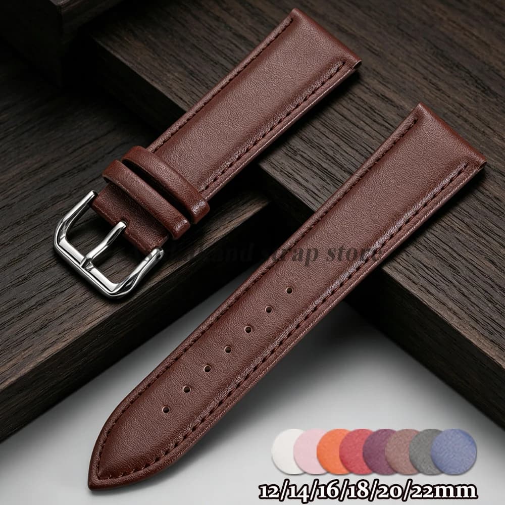 Cinturino in Pelle da 12mm 14mm 16mm 18mm 20mm 22mm per Orologi Seiko e DW, Accessorio Universale per Uomo e Donna