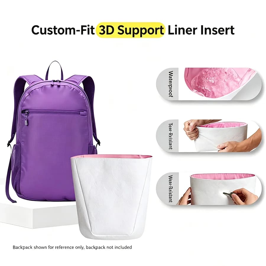 Lightweight Backpack Inner Storage Bag For Montbell 15L Dupont Paper Organizer Bag Durable Foldable Makeup Storage Bag