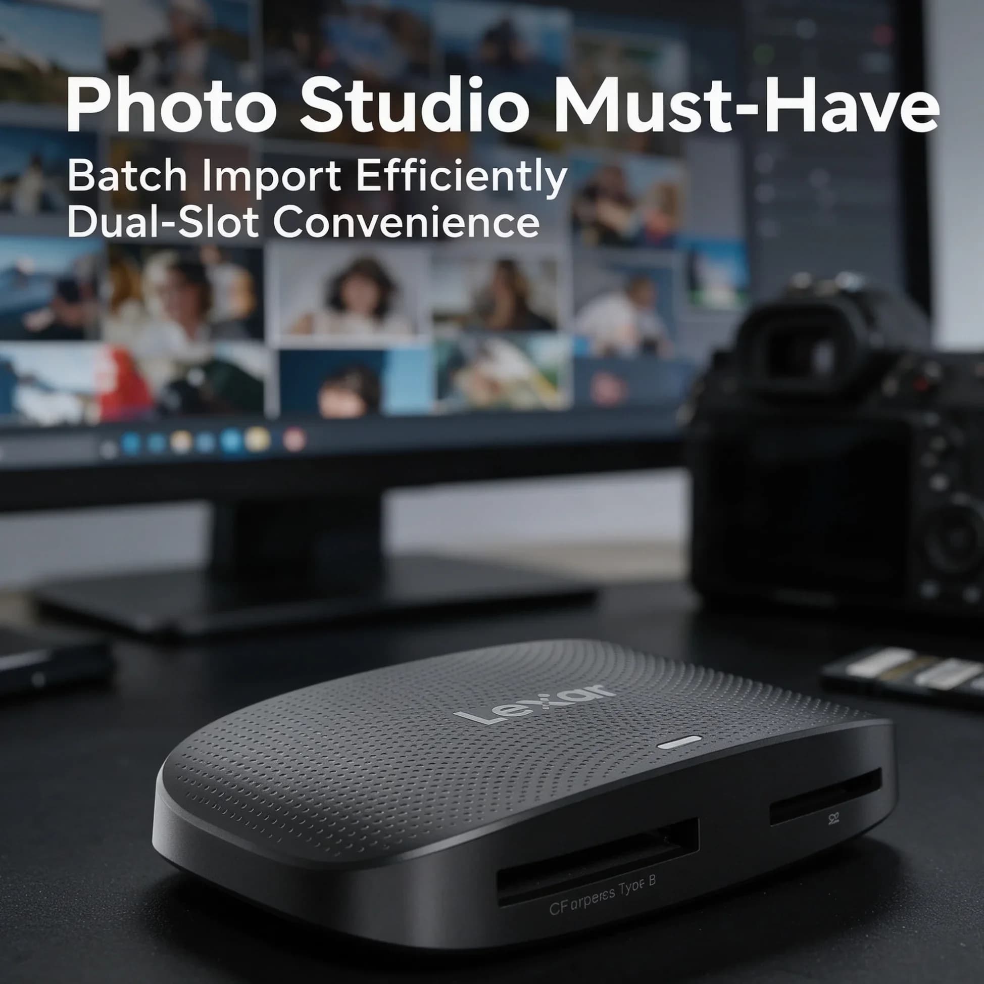 Lexar CFexpress Type B Card Reader 1050MB/s USB 3.2 Gen 2 10Gbps Dual Slot SD UHS-II Reader for Videographer Filmmaker RW520