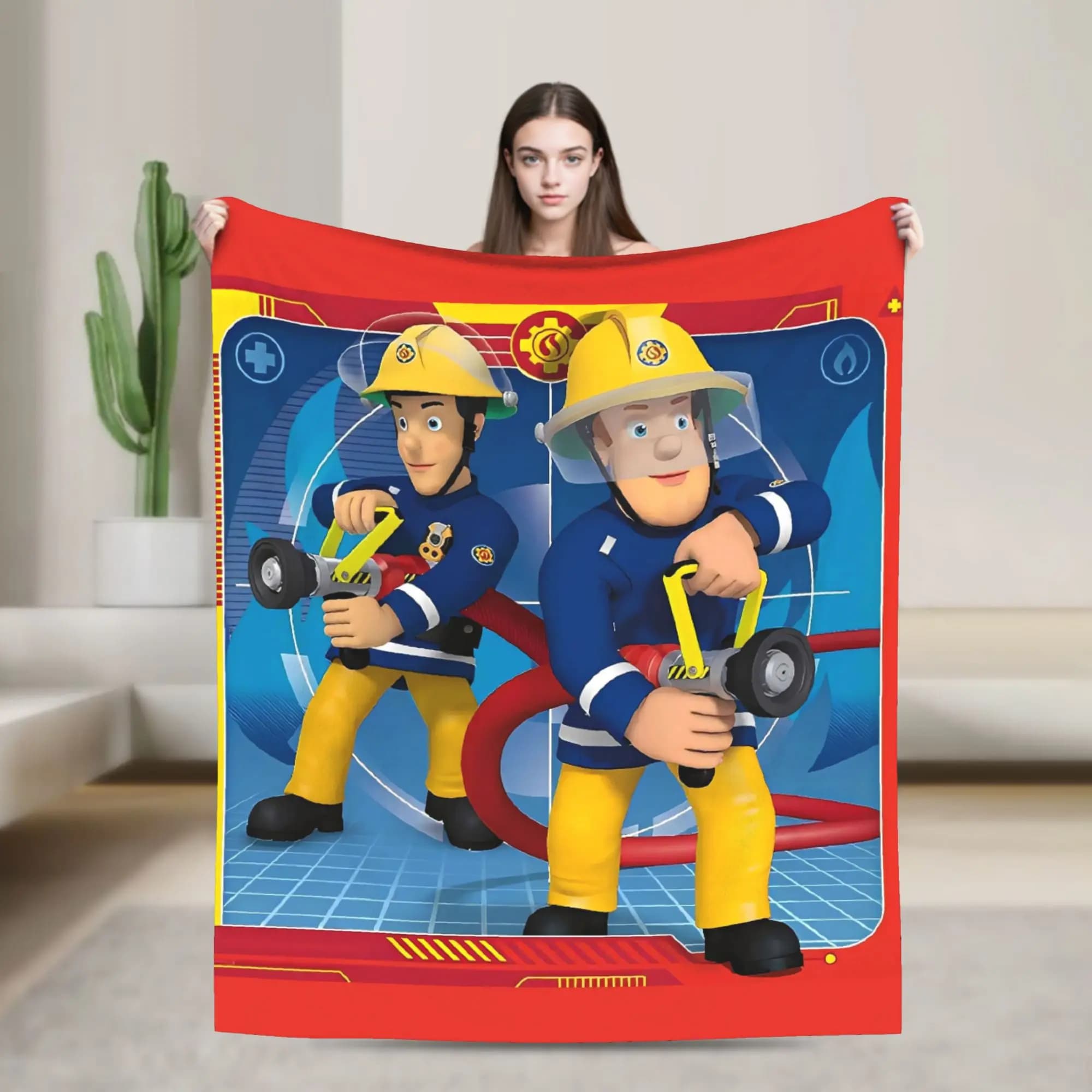 Firemans Sams Coperta in flanella Coperta invernale super calda per ragazze Ragazzi Modello esterno Copriletto per divano letto
