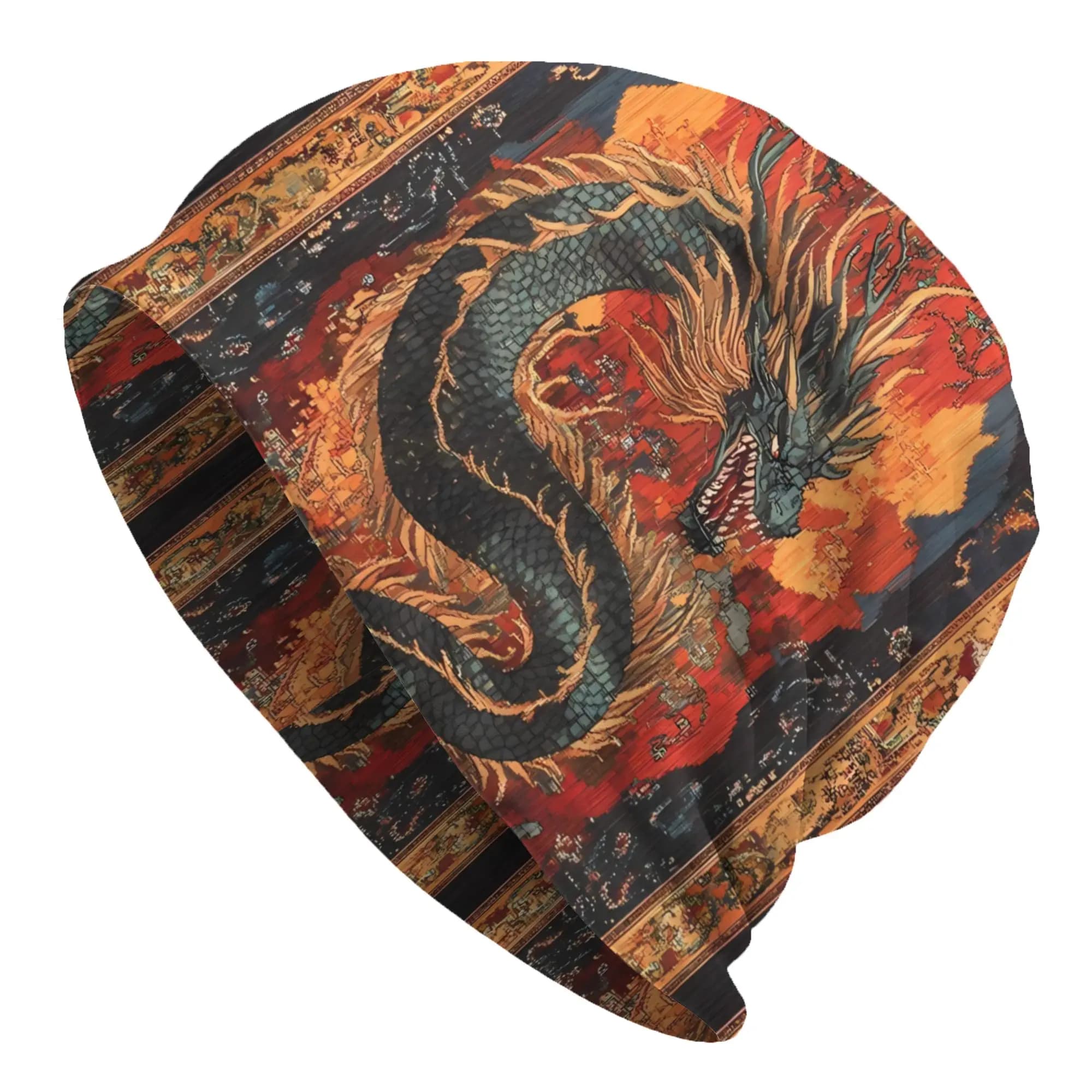 Cappelli Vintage Cinesi con Motivi di Dragone, Pesce Koi e Fenice, Berretti Sottili per Uomo, Cappelli Hip Hop
