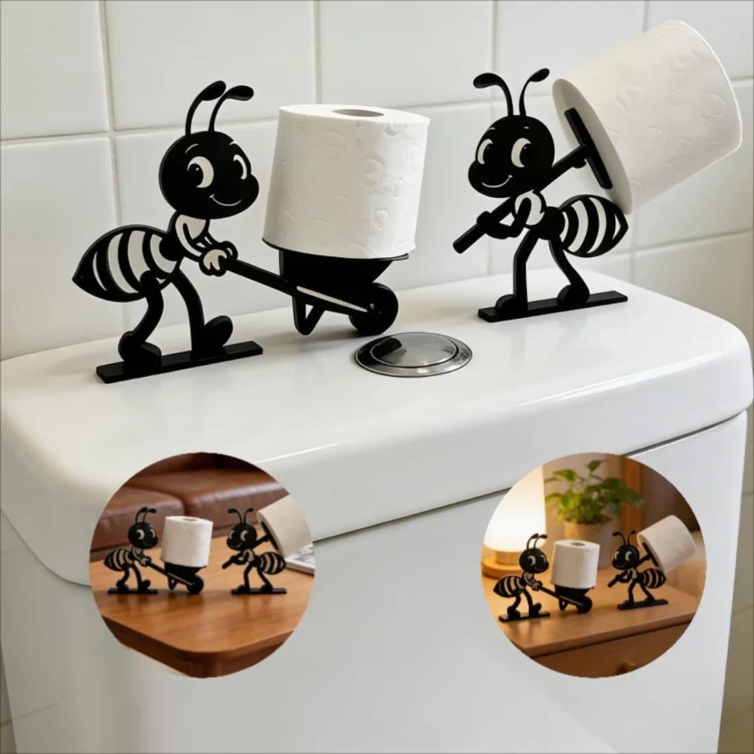 Set di 2 nuovi portafazzoletti a forma di formica, perfetti come contenitori decorativi versatili per il carta igienica in bagno o nel soggiorno