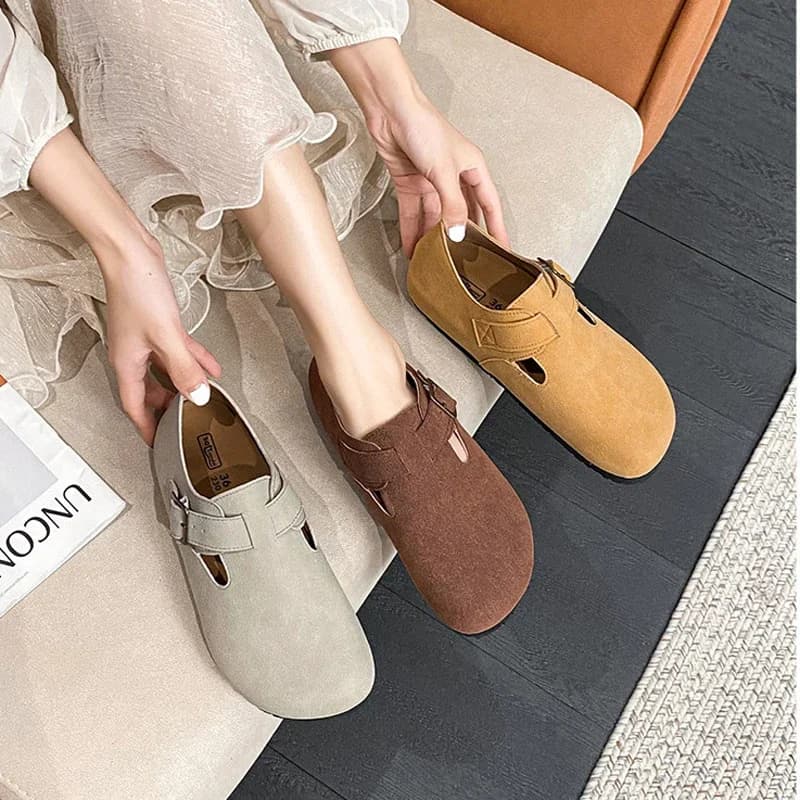 Nuove scarpe da donna Scarpe basse Birken Ragazza Punta tonda Scarpe da barca casual in pelle Mocassini slip-on alla moda