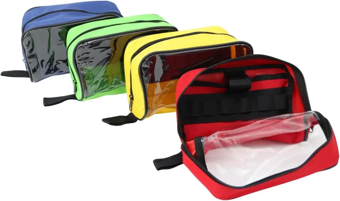 Borse per Kit di Pronto Soccorso Codificate a Colori con Finestra Trasparente - Set di 4 per Borse EMT e Trauma