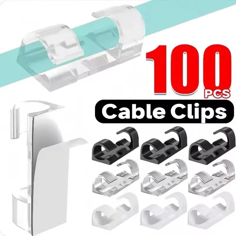 5-60 pezzi clip per cavi organizzatore supporto per filo a caduta gestione dei cavi autoadesivo scrivania ordinata gestione dei cavi morsetto fisso avvolgicavo