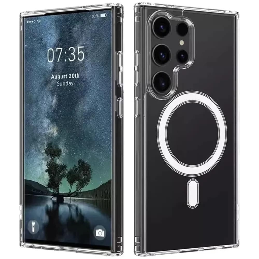 Magsafe Magnetic Charge Phone Case For Samsung Galaxy S25 Ultra S24 Plus S23 S22 S21 S20 FE Ultra 25 edge Clear Shockproof Cover