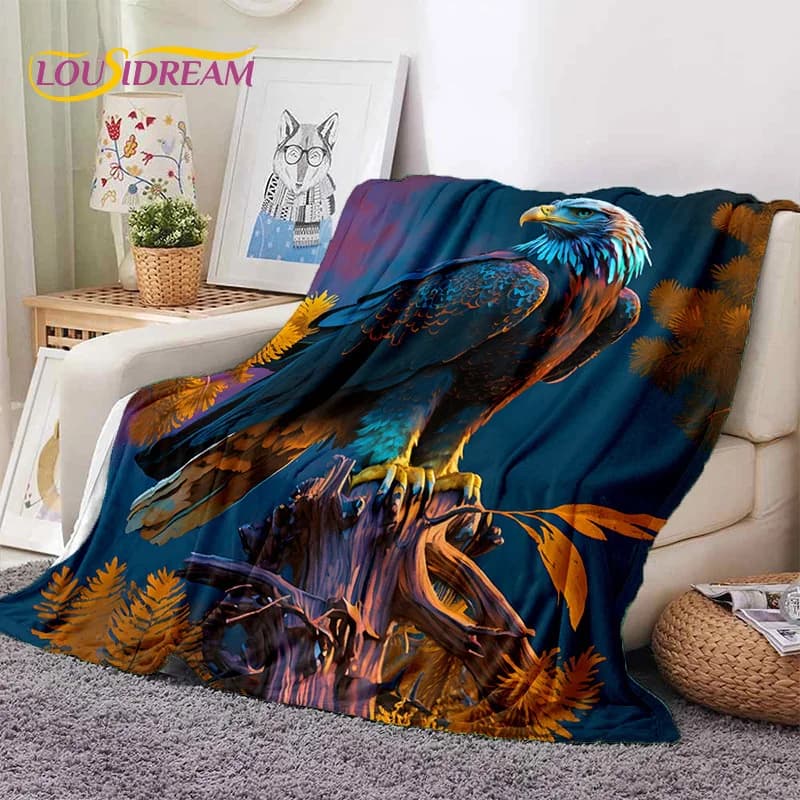 3D Cute Owl Eagle Birds Cartoon HD Soft Flannel Blankets,Throw Blanket Comfortable Blanket for Picnic Beds Home Bedroom Kid Gift