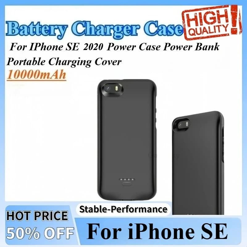 Custodia Caricabatterie Esterna da 10000mAh per iPhone SE 2020/2023 - Power Bank Portatile con Funzione di Ricarica