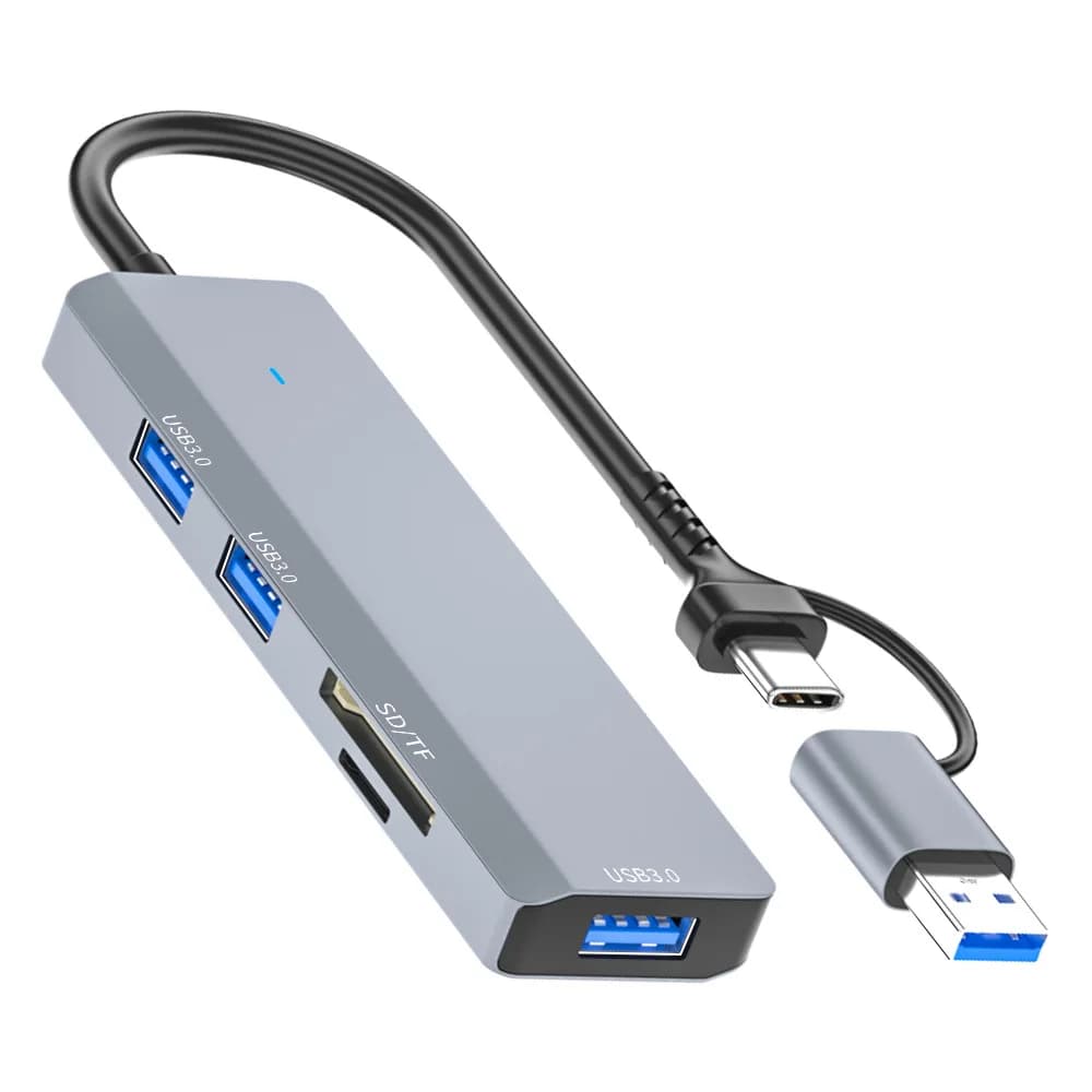 Dock di espansione Lettore di schede cinque in uno Hub USB 3.0 multifunzionale HUB Splitter Scheda di memoria SD Scheda TF