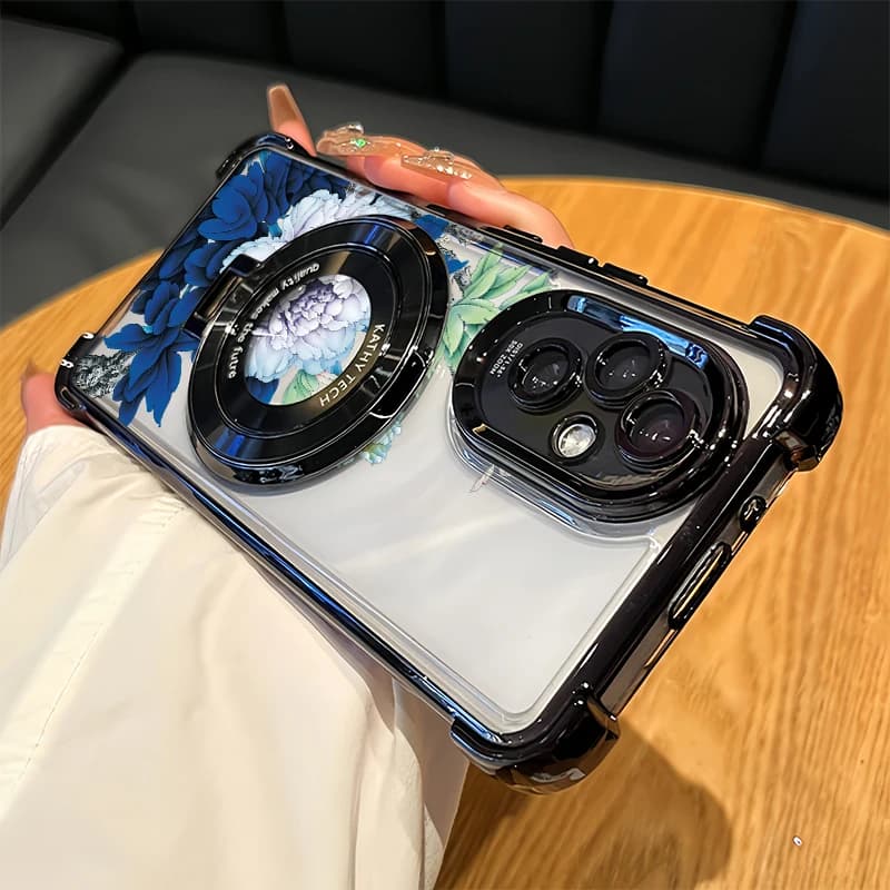 Custodia per telefono con stampa uccelli e fiori per OnePlus Nord CE 2 5G, cover antiurto placcata con supporto per OnePlus Nord CE 2 Lite