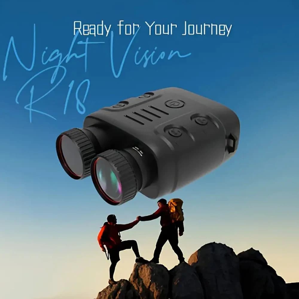 Visione notturna binoculare 10X, caccia con zoom digitale notturno, canottaggio, attrezzatura per visione notturna binoculare a infrarossi da tiro a lungo raggio.R18