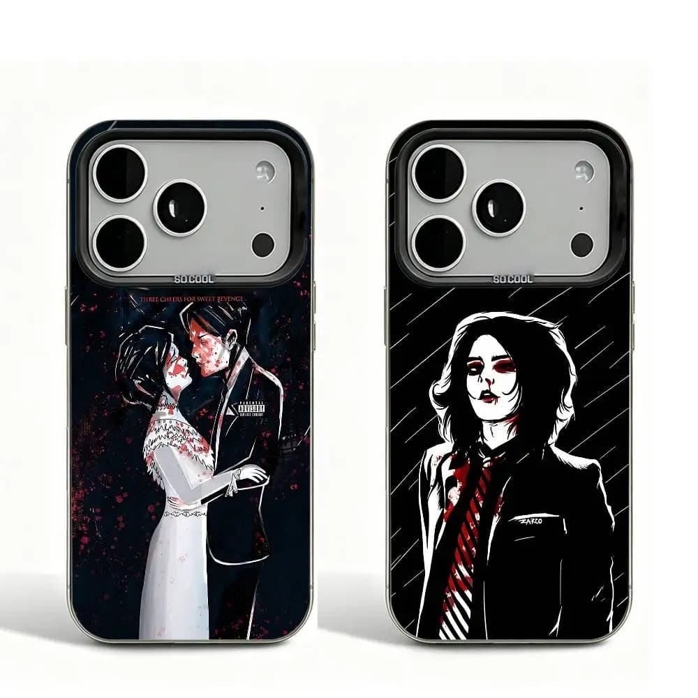M-MCR My C-Chemical R-Romance Black Matte Case For iPhone 16 15 17 14 11 12 13 Pro Max Plus Air XR So Cool Lens Bumper Printed Cover