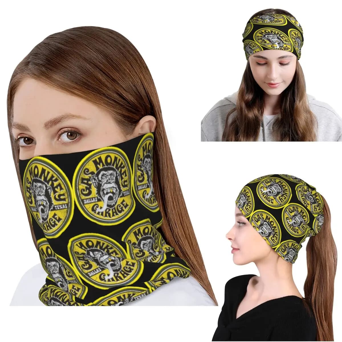 Gas Monkeys Garage Bandana Copricollo Maschera Sciarpa Maschera multifunzione per il viso Cappello per uomo donna adulto per tutte le stagioni