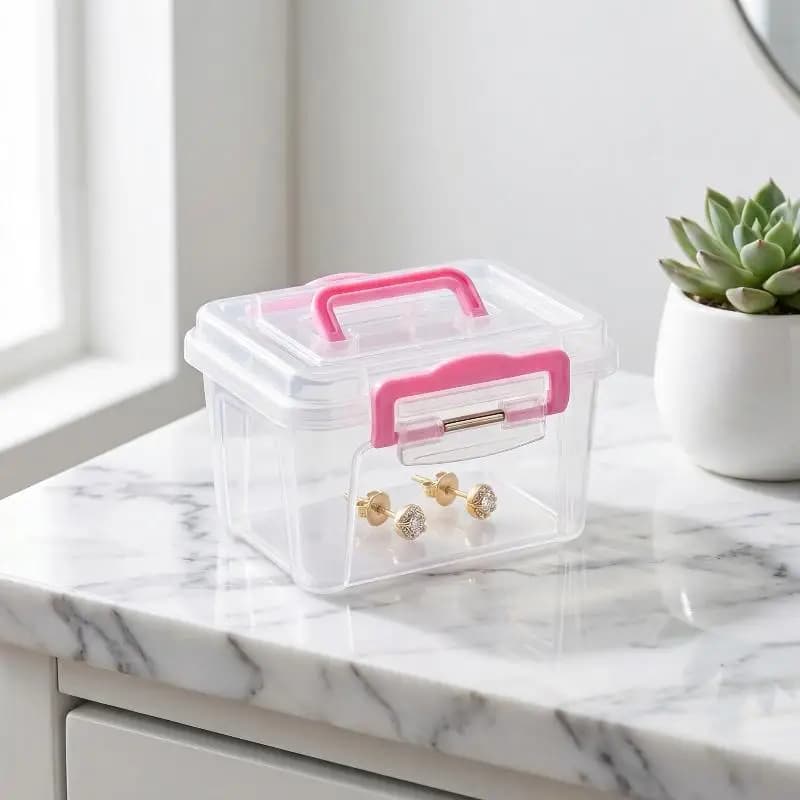 Mini Scatola Organizzatrice per Casa delle Bambole, 5 Pezzi, Contenitore Portatile in Plastica Trasparente per Piccoli Oggetti