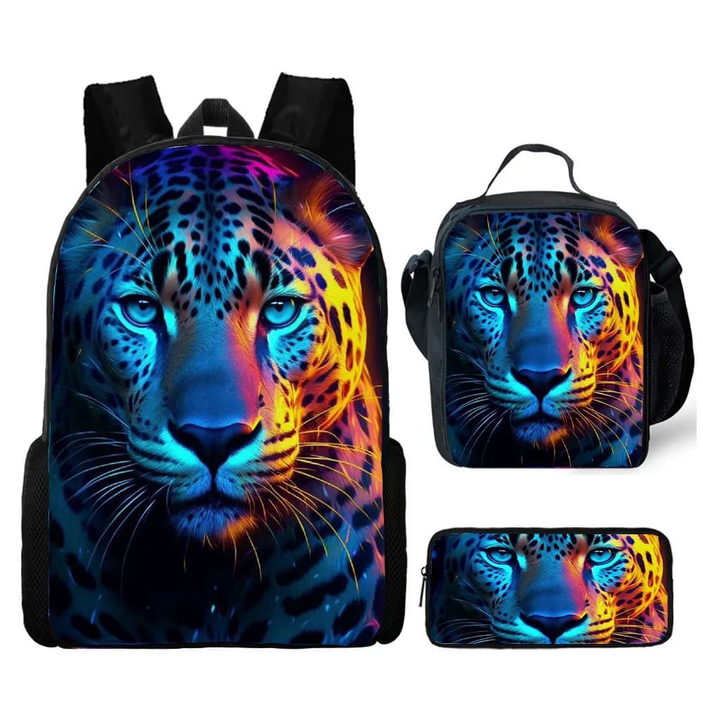 Zaino per studenti con stampa tigre 1-6 gradi Borsa per bambini Ragazzi Zaino per asilo Borsa per pasti Borsa per penne Ragazze 6-12 anni