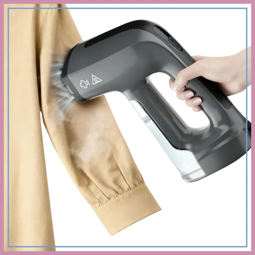 Vaporizzatore per Vestiti, Aspirapolvere a Vapore Portatile da 3500Pa, Stiratore a Vapore da Viaggio e Ferro da Stiro Dual-Mode 110-120V