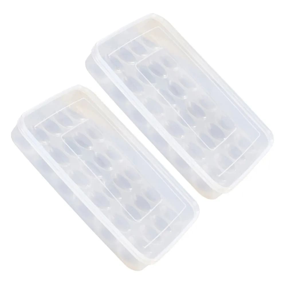 Set di 2 Contenitori per Uova da 30 Scomparti, in Plastica Resistente, Impilabili, Design Sottile per Frigorifero e Congelatore