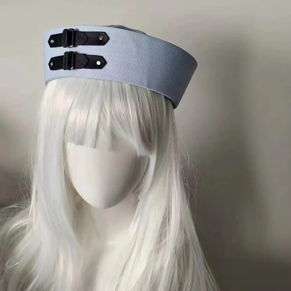 Unisex Y2K Black Leather Buckle Sailor Hat Chain Versatile Vintage Beret PU Gift Sweet Captain Hat Festival Wear