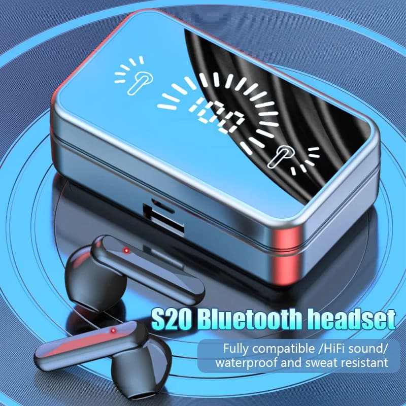 # TWS S20 Bluetooth Headset Wireless Headphone Hifi Stereo Sports Game Waterproof earphones Hearing aids with microphone Vivavoce