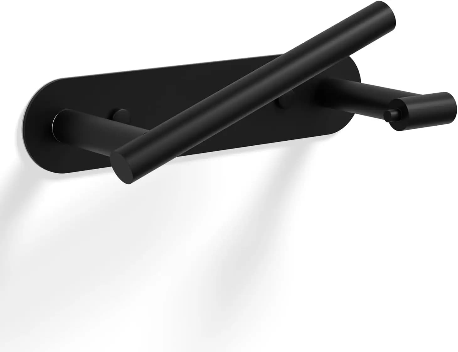 Portarotolo Carta Igienica in Acciaio Inox Nero Opaco, Montaggio a Parete Autoadesivo Senza Foratura per Bagno e Cucina