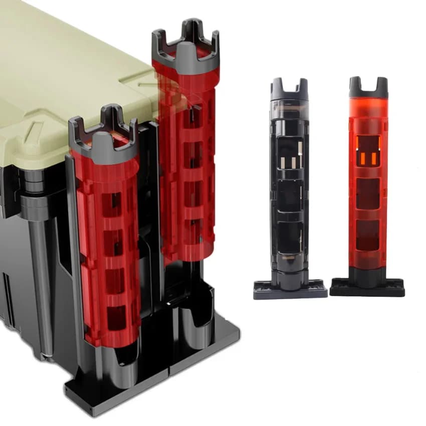 Scatola da Pesca Multifunzionale Portatile con Supporto per Canna, Porta Canna e Accessori per la Pesca