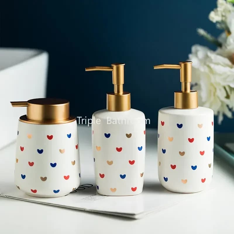 1pc Ceramic Hand Soap Storage Bottle, Bathroom, Hotel Shower Gel, Shampoo, Makeup Remover Water Storage Bottle Soap Dispensers