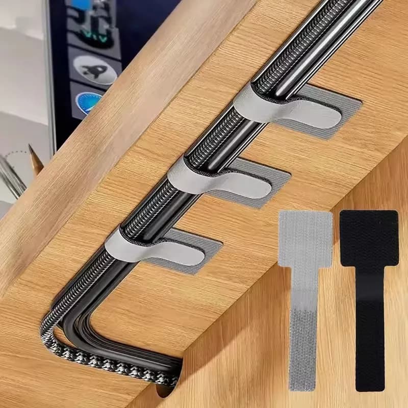 1-20PCS Releasable Cable Organizer Ties Earphones Wire Mouse Management Nylon Cable Ties Reusable Loop Hoop Tape Straps Tie