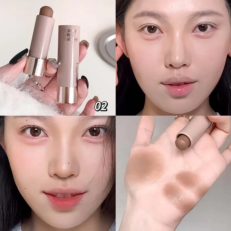 Bastone per contorno in velluto, ombretto singolo, naso opaco, formula sfumabile senza cuciture per donna e ragazza, definizione naturale del viso