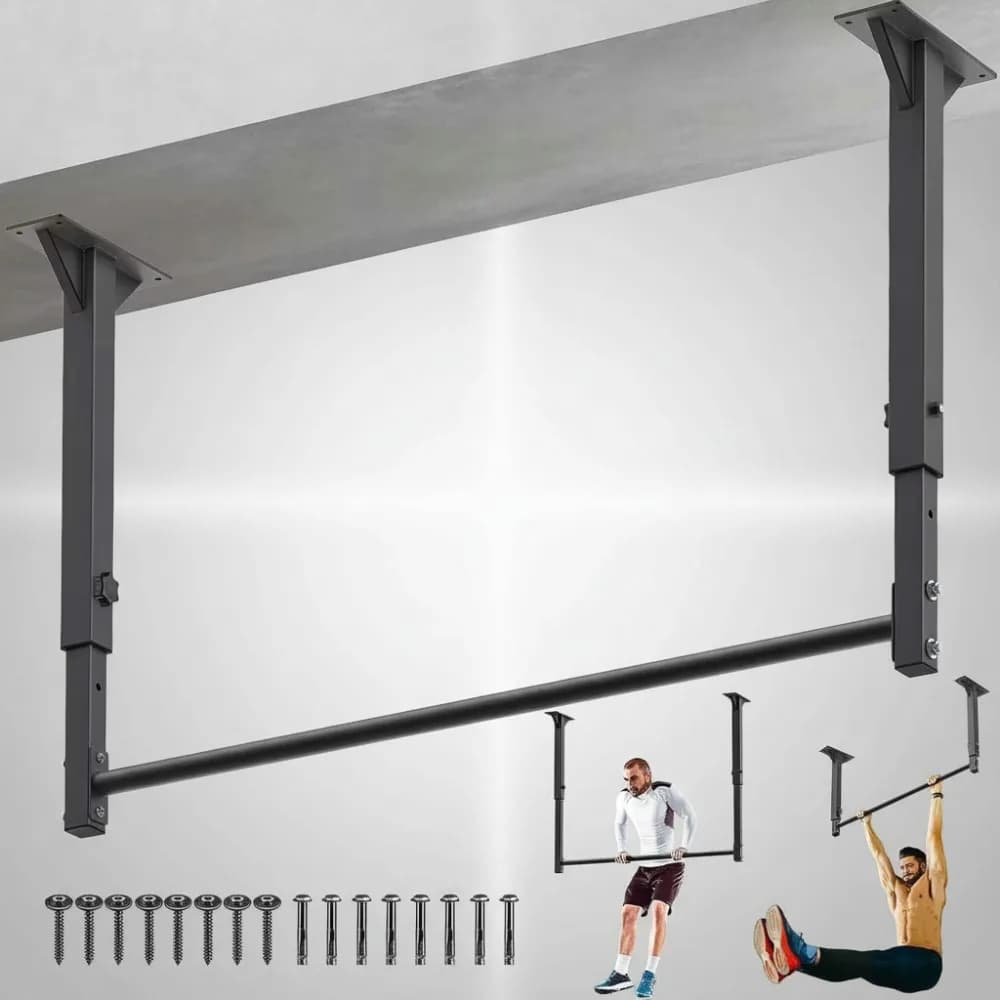 Ceiling traction bar for heavy loads, multi-handle traction bar adjustable for the strength training of the home gym