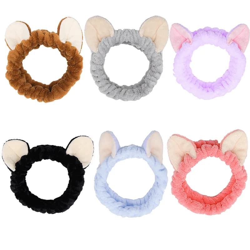Fascia per il lavaggio lavaggio viso coniglio trucco fasce per capelli ragazze supporto elastico fasce per capelli orecchie turbante accessori per capelli