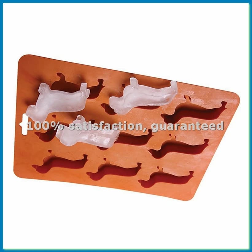 Stampo in Silicone a Forma di Cucciolo di Bassotto per Cubetti di Ghiaccio, Cioccolatini e Biscotti, Vassoio per Ghiaccio Fai-da-Te, Utensile da Cucina, Rosa