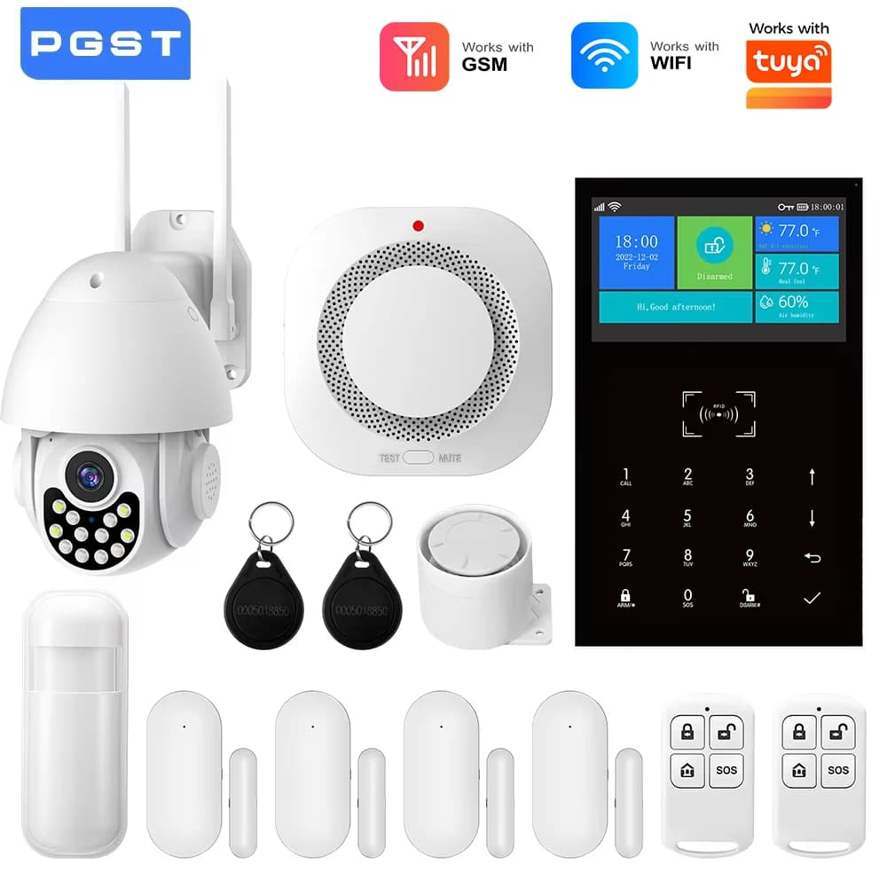 GauTone PG109 sistemi di allarme GSM Wifi di sicurezza antifurto da 4.3 pollici per supporto domestico controllo App intelligente Tuya con Display della temperatura