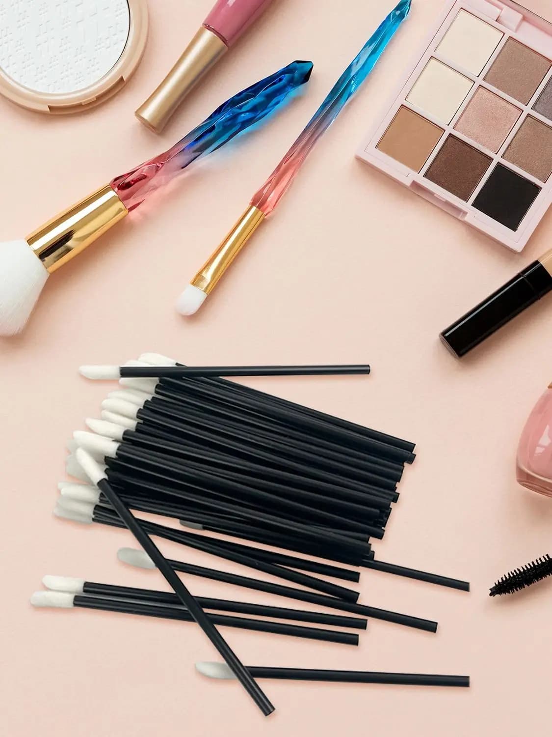 50 pennelli monouso multifunzionali per il trucco delle labbra, utilizzabili per applicare rossetto, lucidalabbra, ombretto, ecc.