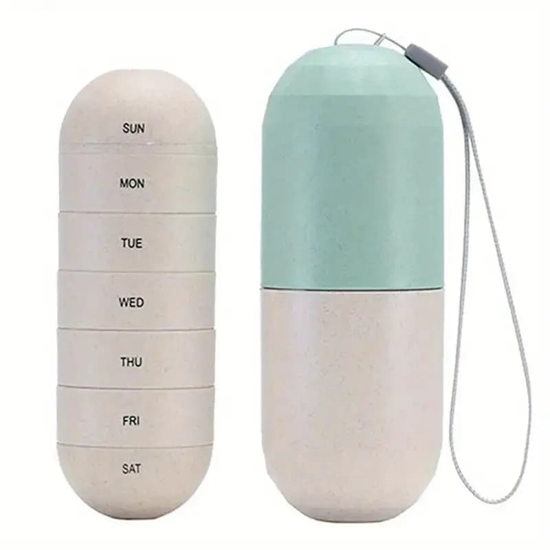 AC76-Splitter for Pills, Nice Weekly Organizer for Pills, Traveller/Excursion for 7 Days, Pills, Vitamins, Fish Oil and Supplements