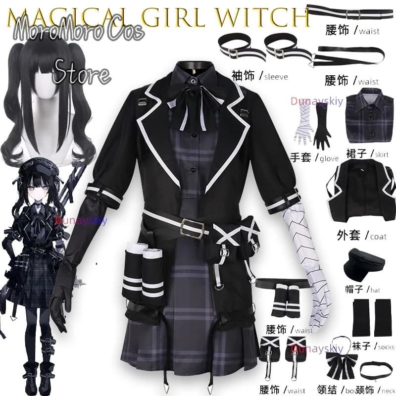 Gioco Magical Girl Stretch Trials Nanoka Kurobe Costume Cosplay Parrucca Uniforme Cappello Copricapo Festa di Halloween per Donne Ragazze Carnevale
