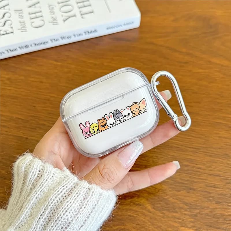 Custodia Protettiva per Auricolari Stray Kids, AirPods Pro/Pro2 KPOP Stray TPU, Cover Protettiva per Auricolari Wireless AirPods 3/4, Regalo per i Fan