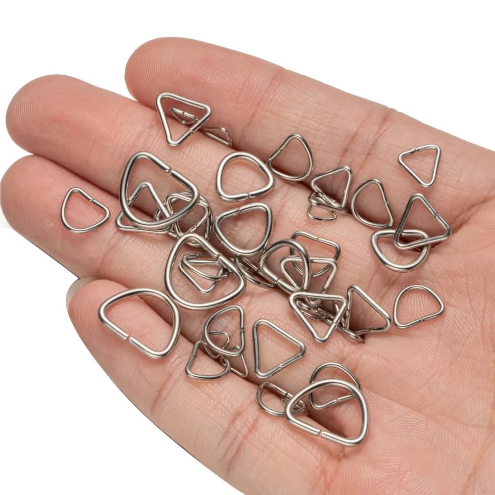 100 pcs stainless steel open triangle oval jump ring pinch clip bail for jewelry creation accessories necklace earring diy